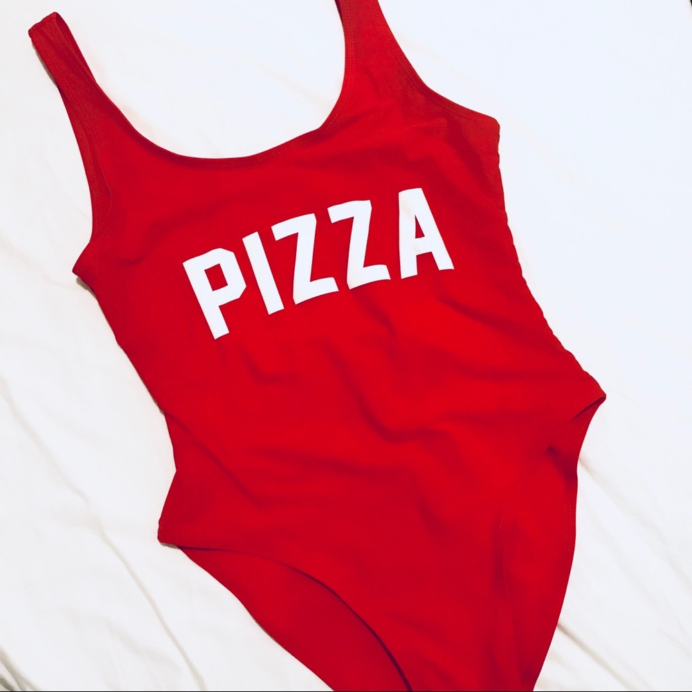 [SOLD] 🌊 Pizza One Piece Swimsuit Swimwear Sz S